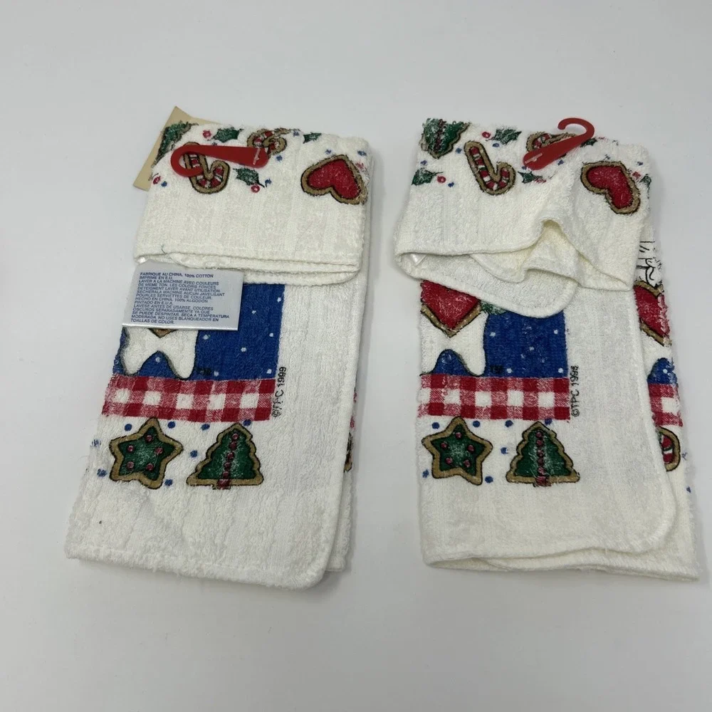 Vintage 1999 Pillsbury Doughboy Pot Holder Kitchen Towel Christmas  Holiday